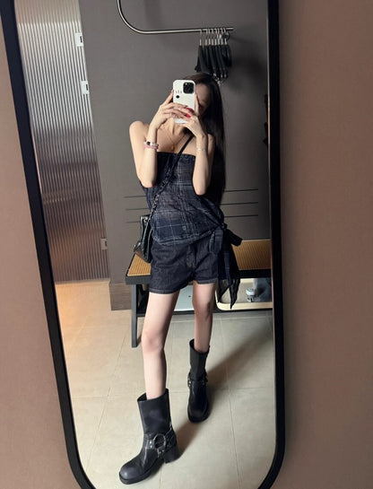 25Oct. 丹寧時光機寬鬆原色高腰牛仔短褲