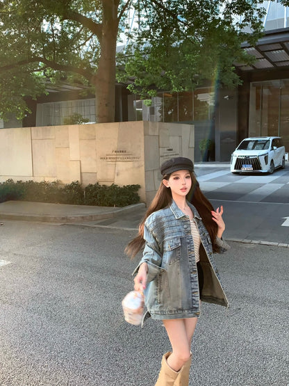 25Dec. Cat步行休閒設計感寬鬆牛仔夾克