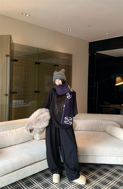 26Jan. Lazy hoodie羊毛雲朵美式過冬套裝 深黑