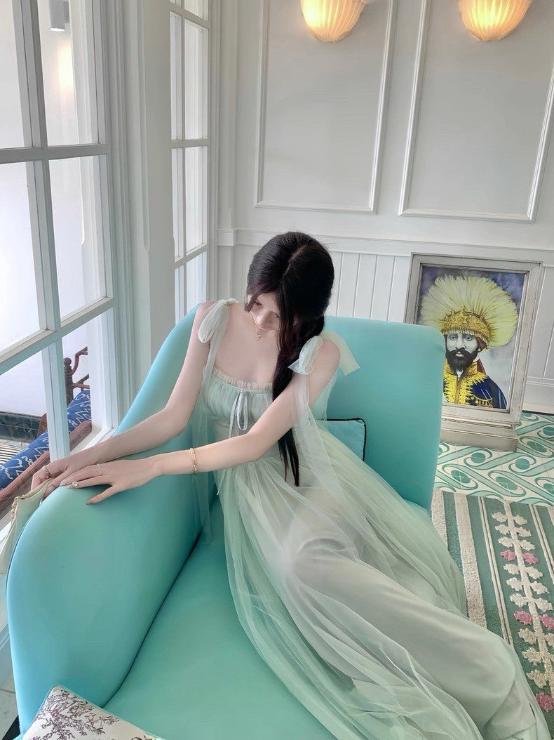 25Aug. 綠野仙蹤薄荷漫綠網紗渡假洋裝