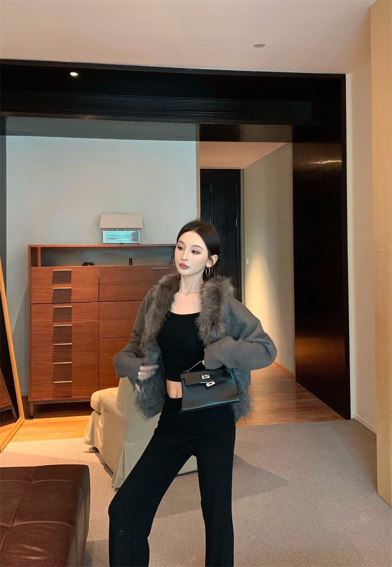 25Dec. 慕斯奶皮糯感毛毛外套 懶人休閒褲套裝 深色系