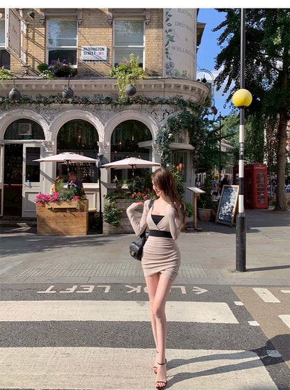 25Oct. 層次美學氣質撞色收腰連身裙