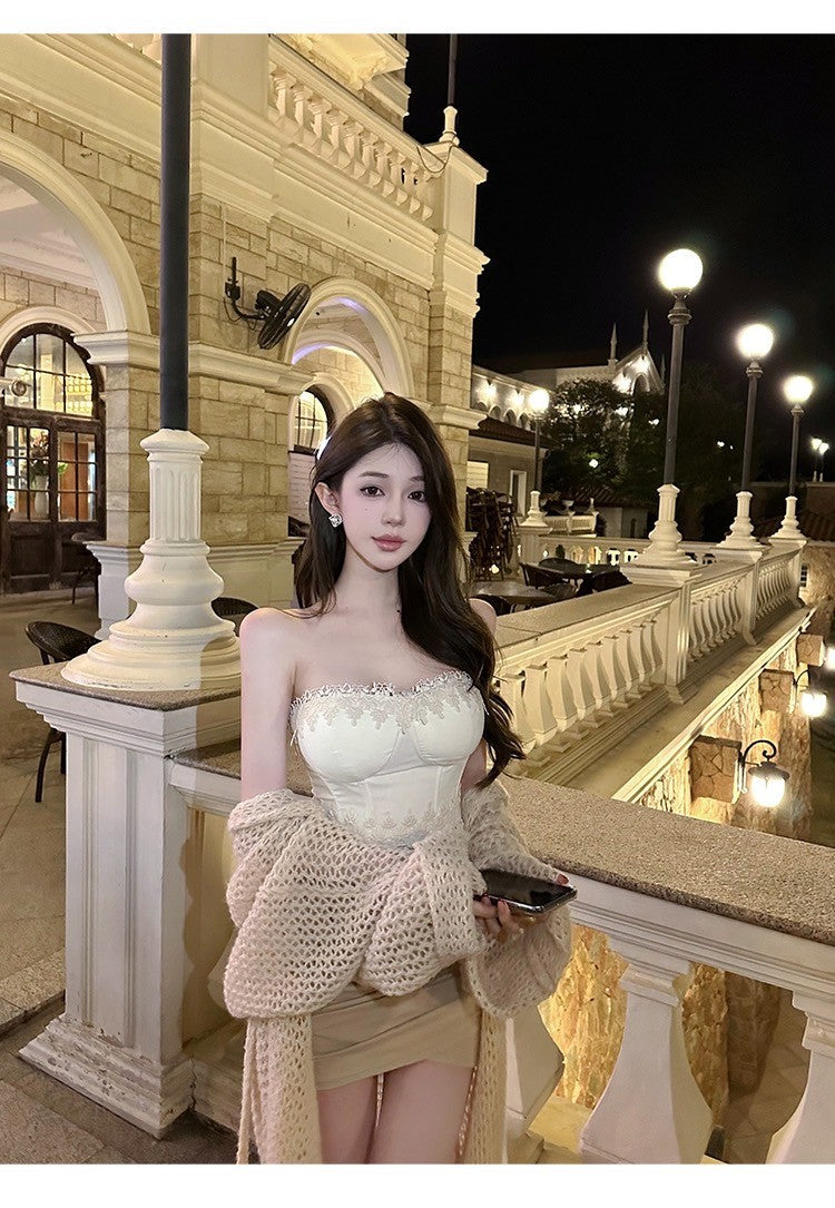 Mar. 金秘書穿搭 氣質不規則交叉褶皺半身裙 杏