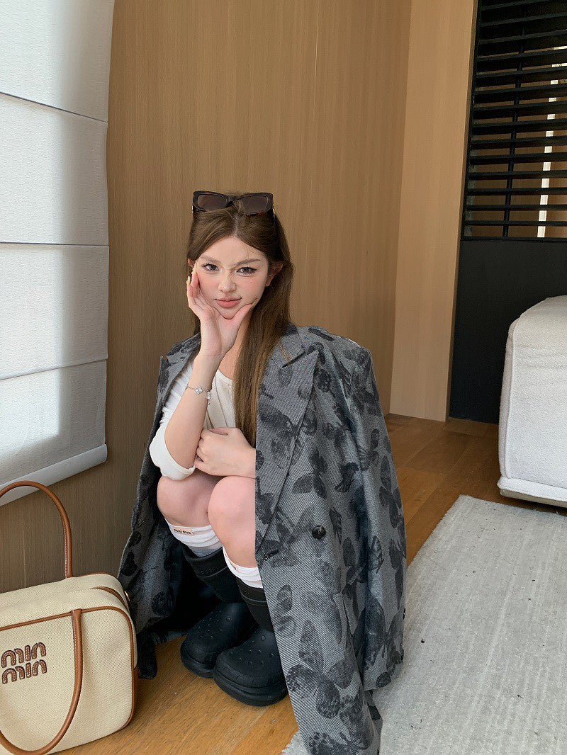 25Dec. 印花設計感西裝外套