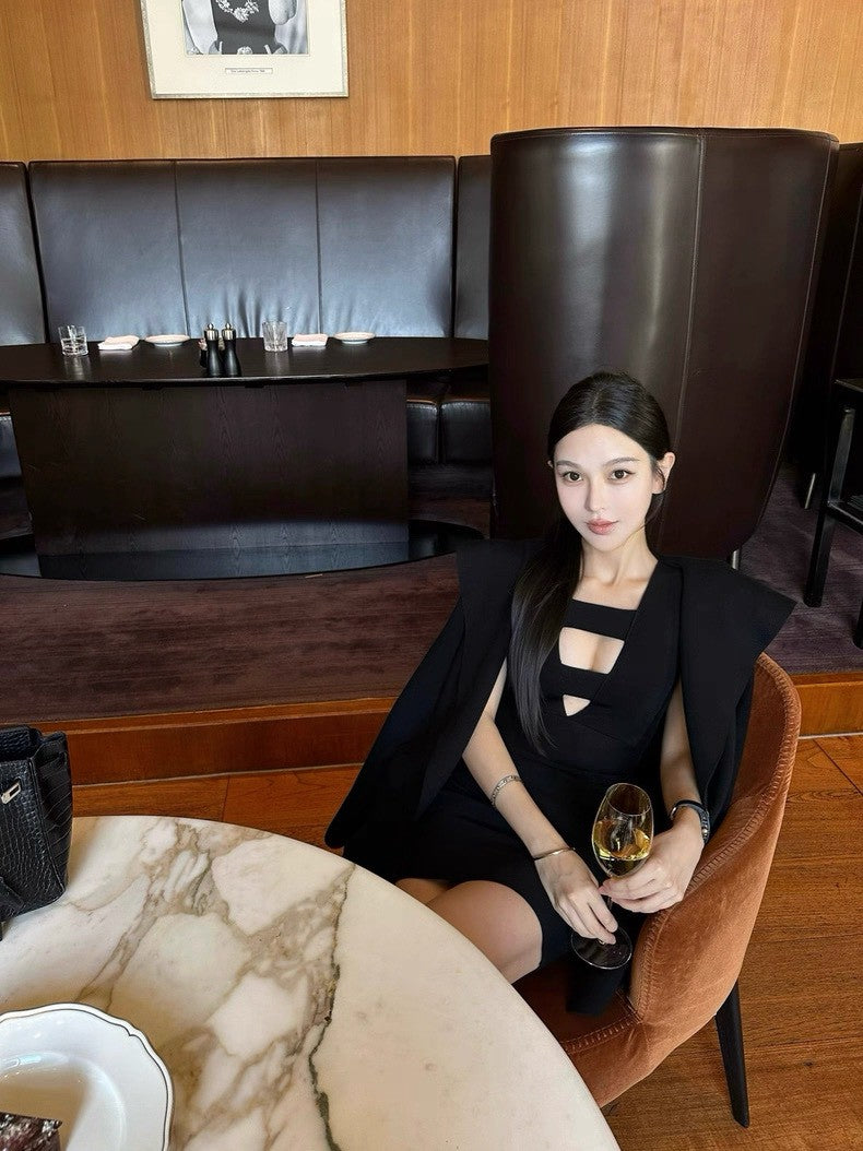 26Jan. 高級感慵懶百搭連帽羊毛大衣 黑/白