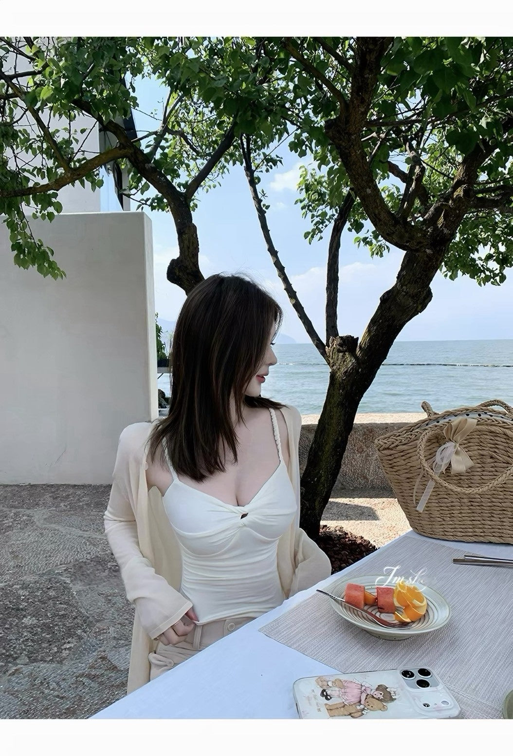 26Jun. 微醺純慾扭結花繩背心 藍/杏/灰