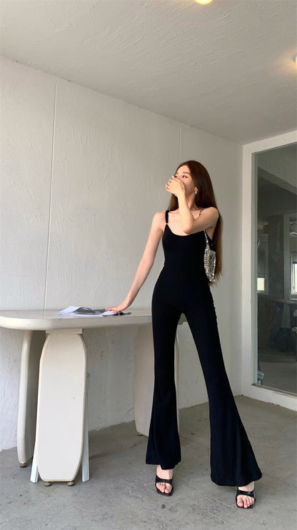 May. 歐美彈力背心連體褲 黑