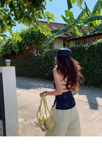 Jun. 落入人魚灣 辣妹縷空帶胸墊背心