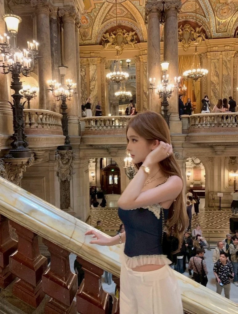 25Aug. 少女牛仔 蕾絲原色仿牛仔背心/連身裙2款式