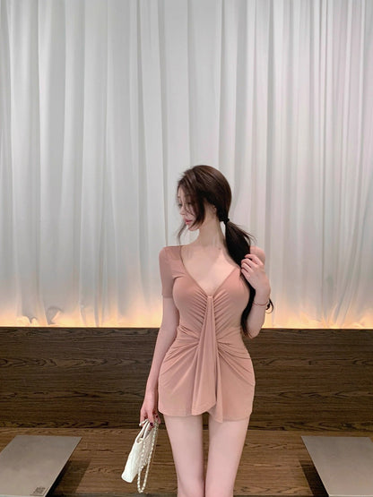 25Sep. 半熟戀人甜美抓皺修身上衣