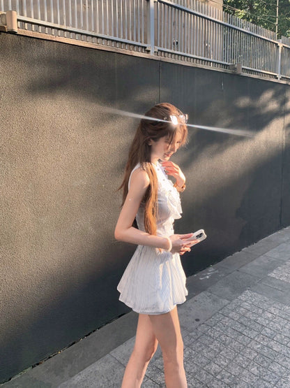 25Aug. 蒂絲學姐條紋修身收腰背心短褲套裝