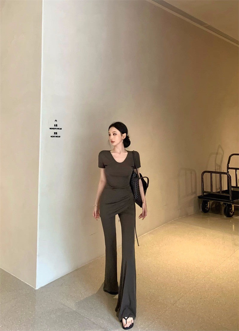 25Jul. 「瘦沒了」簡約韓系休閒系列休閒褲套裝 咖