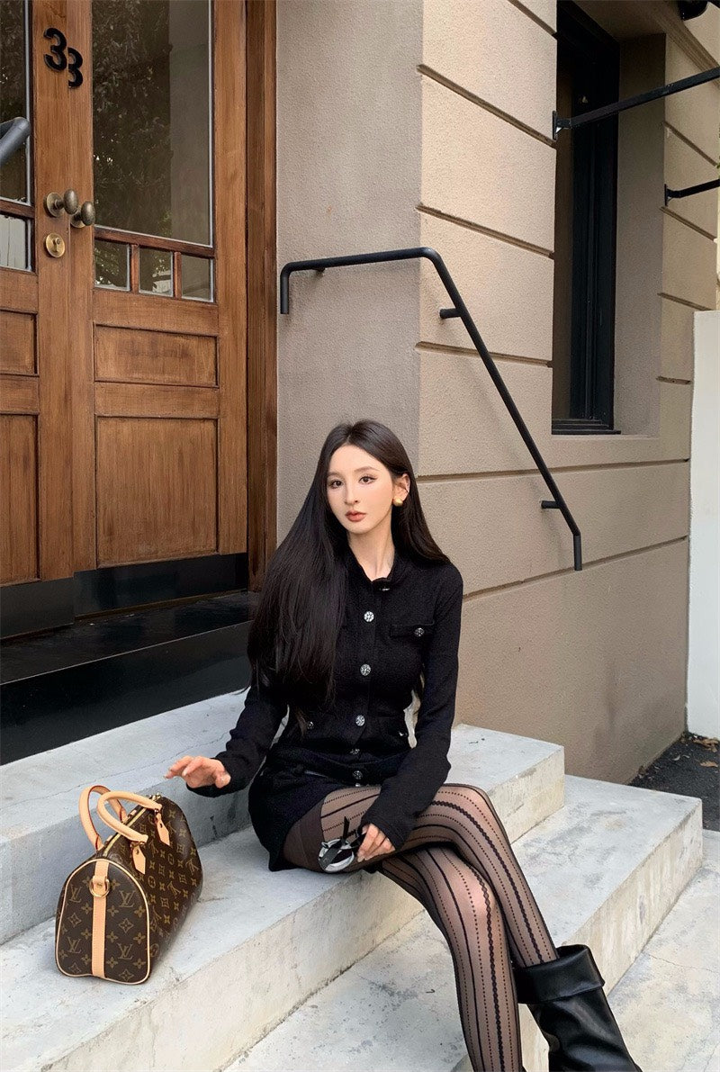 25Dec. 富貴千金2.0矜貴小香收腰連身褲 黑