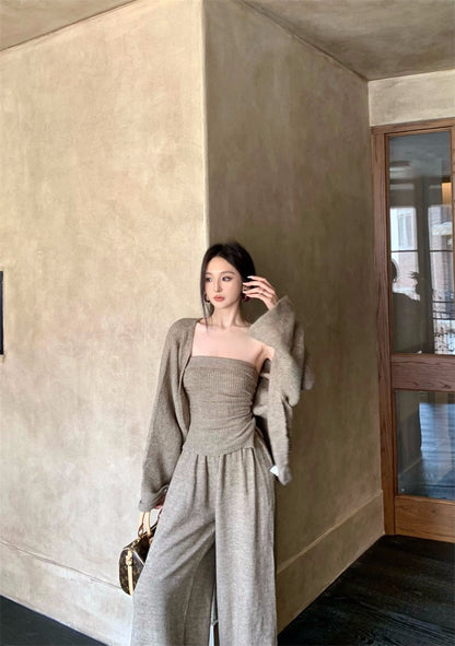 25Nov. 針織溫柔鄉顯瘦卡其色系三件套