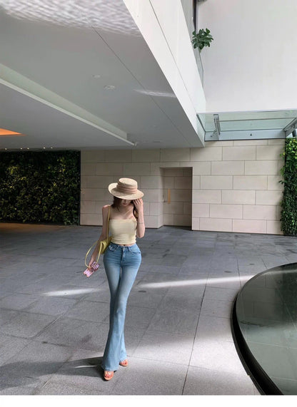26Jul. 韓chic第一條豐胯淺色牛仔喇叭褲