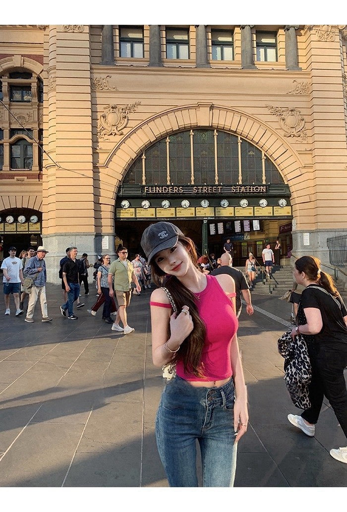 26Apr. 完美翹臀線 修身提臀分割微喇叭褲 牛仔藍/經典白