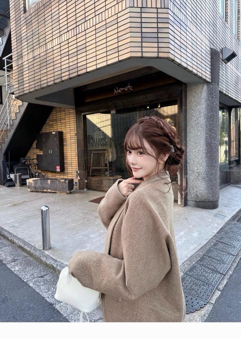 25Dec. Manchester法式羊毛翻領粗呢外套