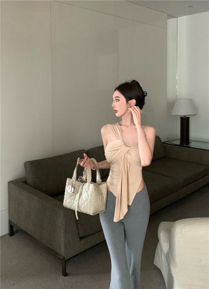 Mar. 南法假期 不規則扭結單肩背心