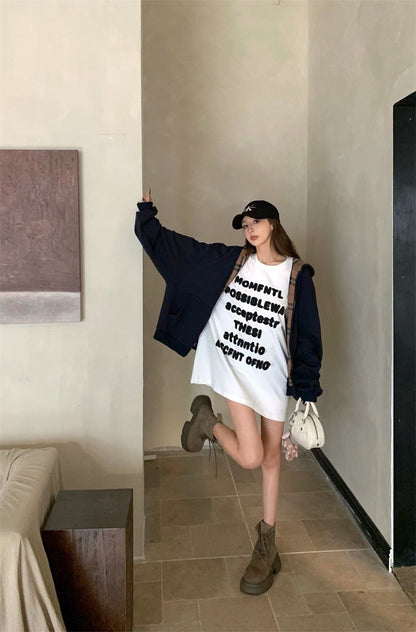 25Jul. 休閒時髦精 格紋拼接連帽外套 藏藍