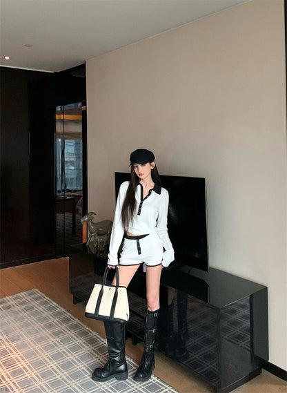 25Nov. 山茶花25黑白撞色慵懶運動套裝