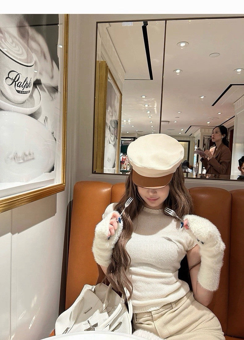 25Dec. 天菜女友嗲欲圓領直肩針織上衣（附手袖）白/黑