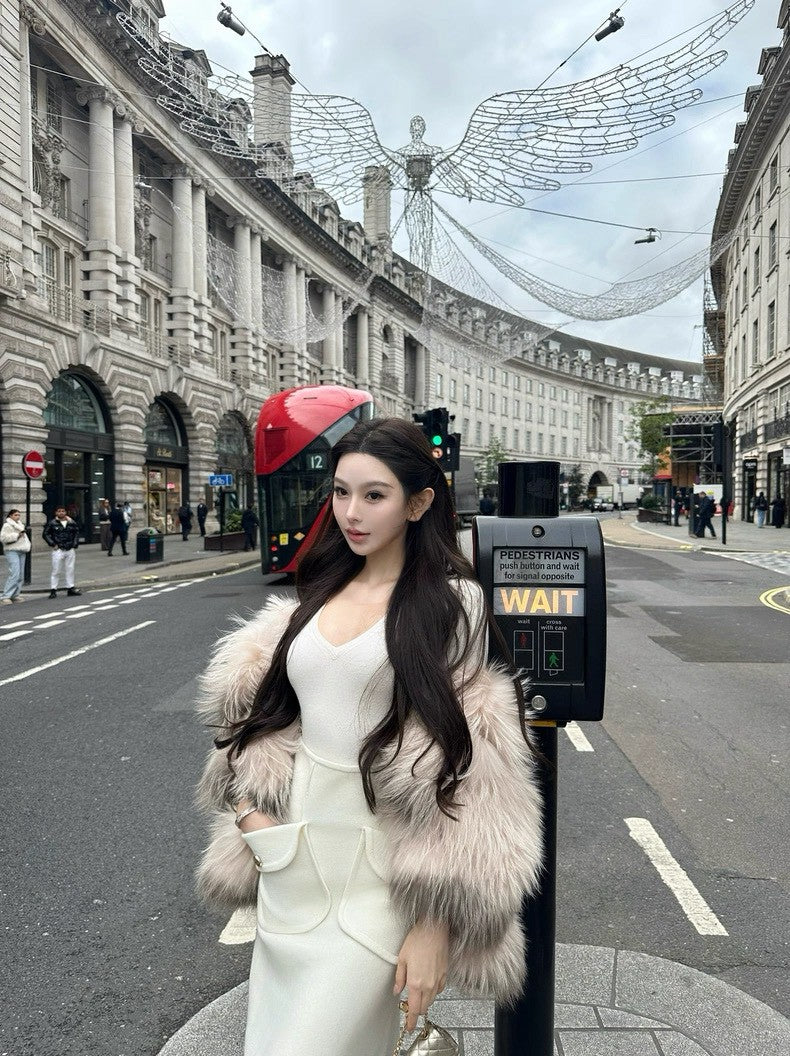 26Jan. 秀款厚磅中古金釦口袋半身裙 2款長度3色 白