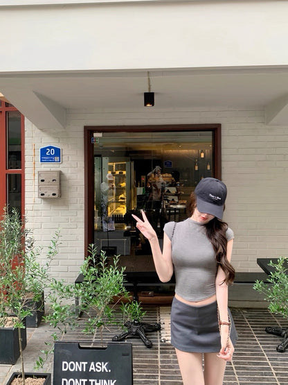 25Aug. 高智姐感穿搭 好版型修身背心款/T恤款 灰色