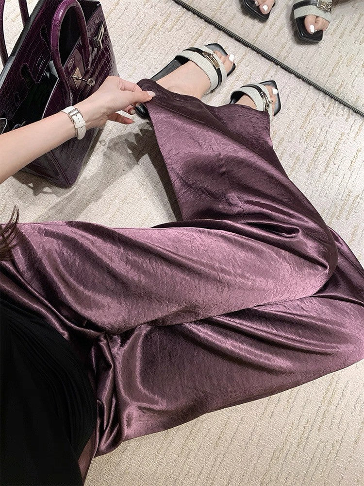 25Aug. 幸運紫絲滑醋酸休閒褲 紫