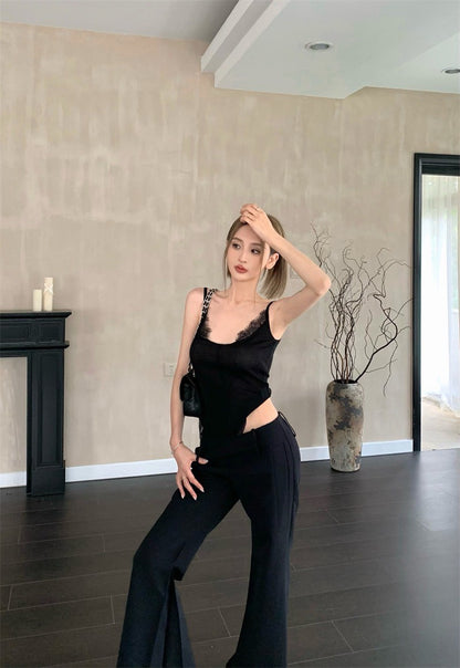 Jun. 女明星私服蕾絲背心 黑（加購價）