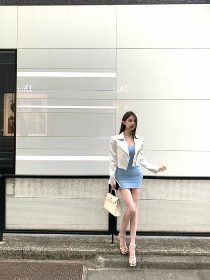 26Jun. 女神純慾網紗褶皺抹胸包臀裙 藍