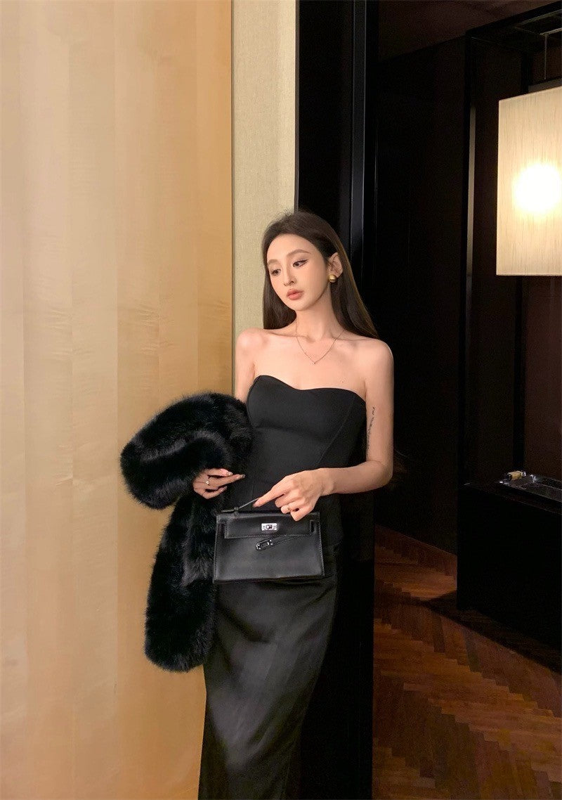 Jan. 神秘黑 顯瘦魚骨抹胸 法式半身裙