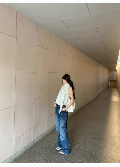 26Apr. Girly samstag公主山茶花無袖襯衫 白
