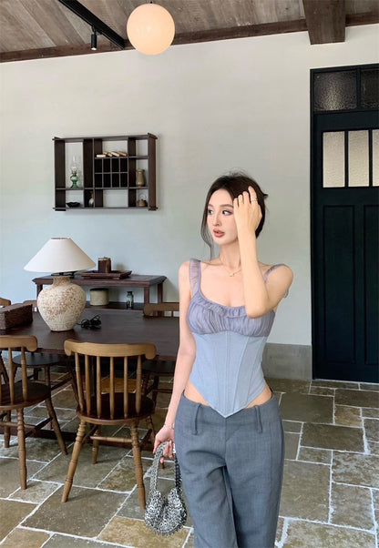 25Jul. 純欲甜妹 宮廷褶皺馬甲背心 空調開衫