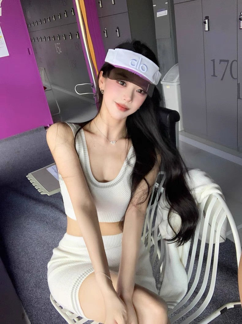 25Oct. 早秋通勤百搭運動半身裙3件套 白/黑