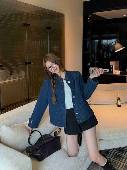 25Dec. 騎士日誌正肩金牌釦丹寧外套