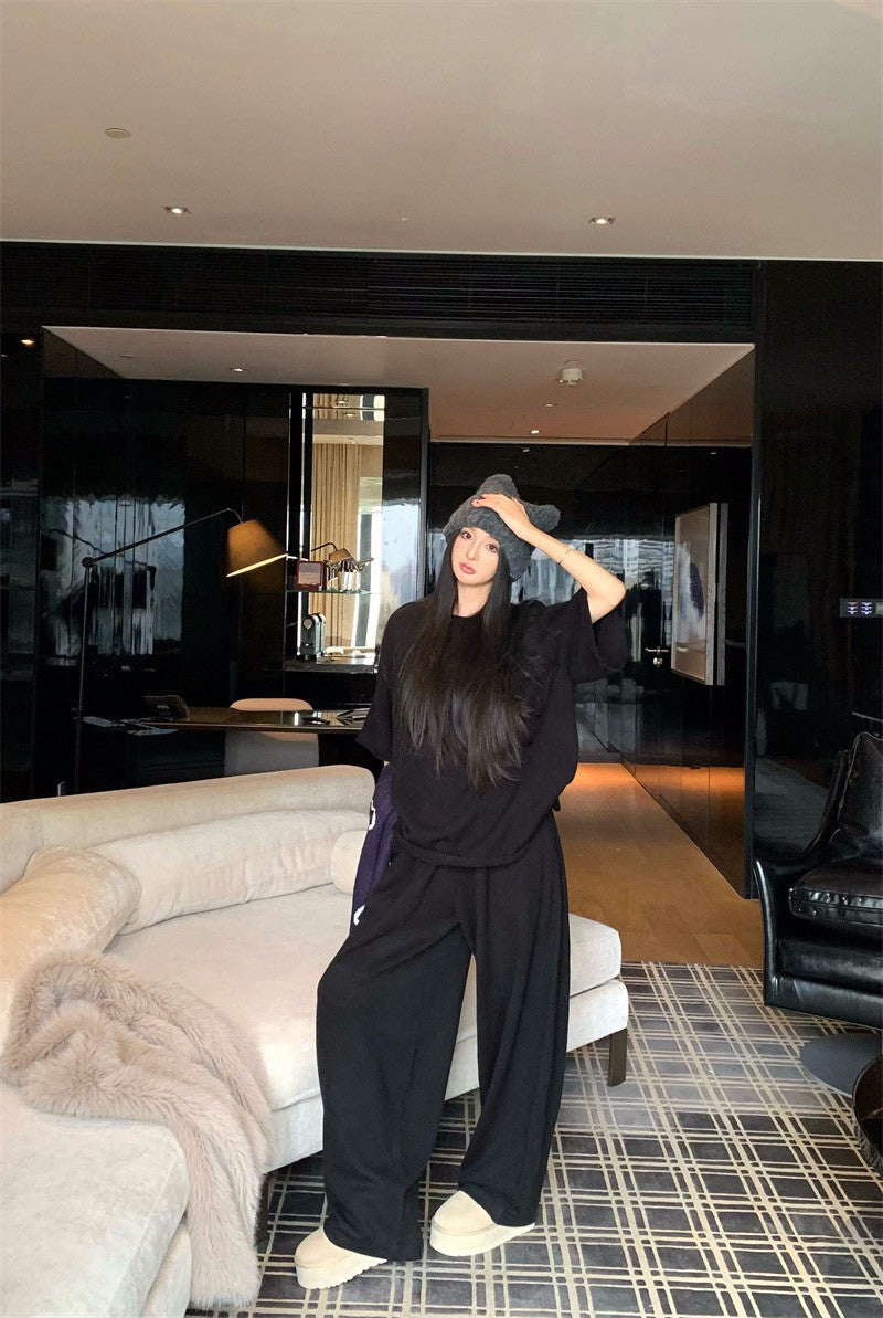 26Jan. Lazy hoodie羊毛雲朵美式過冬套裝 深黑