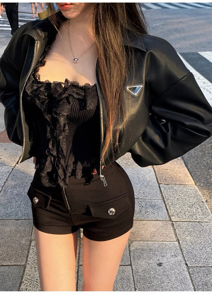 25Nov. 比例重構高克羅布收腹超短熱褲 黑