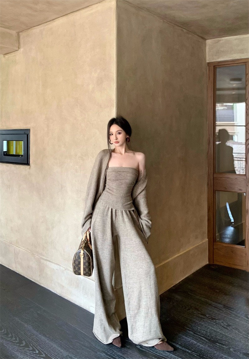 25Nov. 針織溫柔鄉顯瘦卡其色系三件套