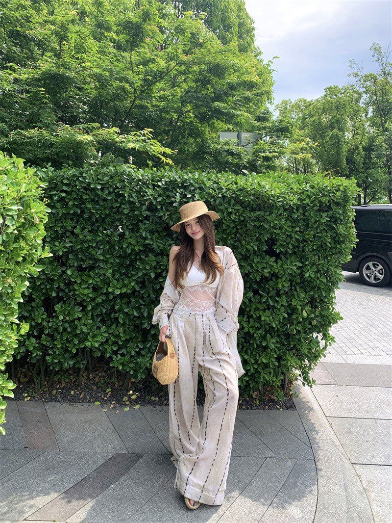 Jun. 渡假老錢 花綠點紋暈染印花2版型設計（襯衫/休閒褲）