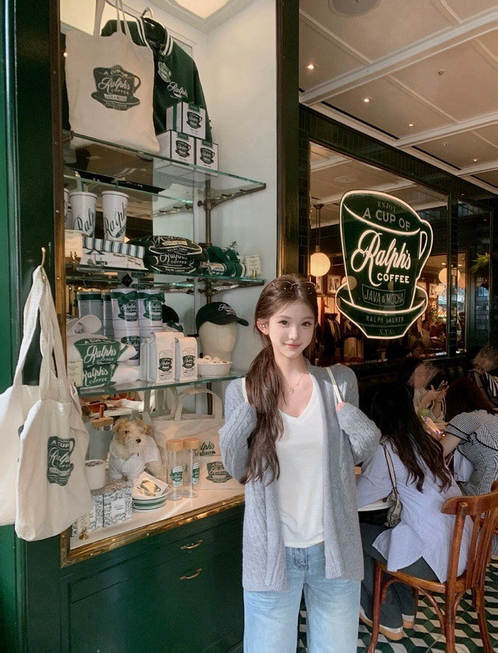 25Nov. 針織Sofe哲學百搭麻花針織開衫 灰