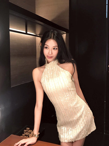 26Feb. limited white after party手工珍珠小禮服