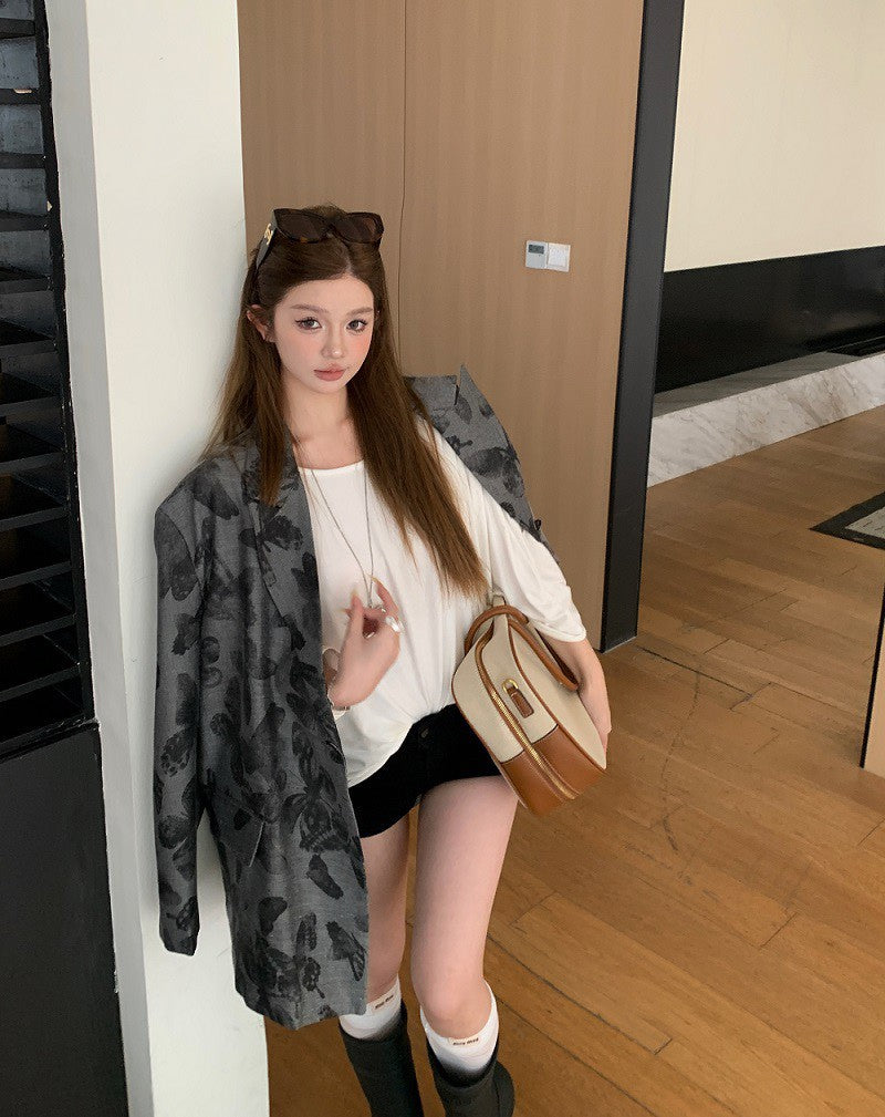 25Dec. 印花設計感西裝外套