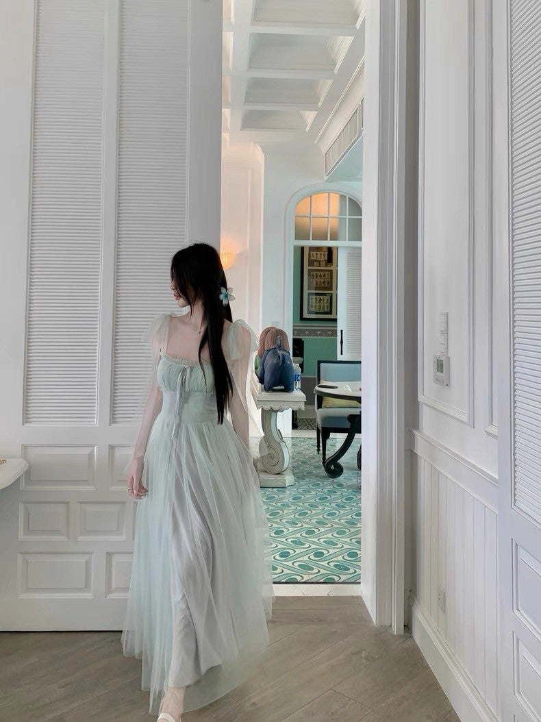 25Aug. 綠野仙蹤薄荷漫綠網紗渡假洋裝