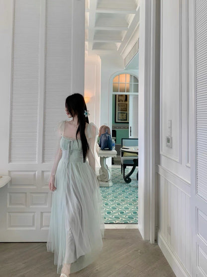 25Aug. 綠野仙蹤薄荷漫綠網紗渡假洋裝