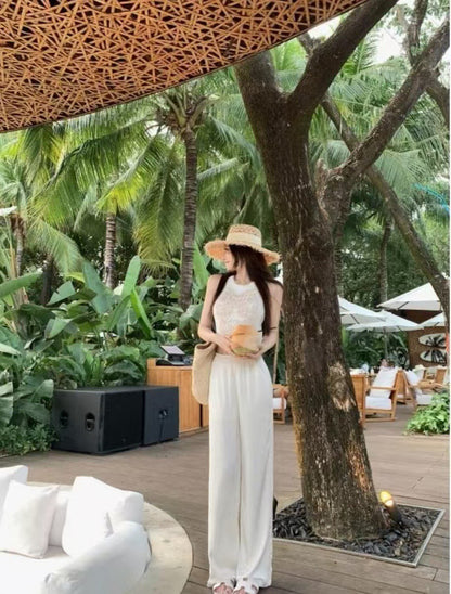 26Oct. 莊園蝶夢白色 金刺印花針織背心