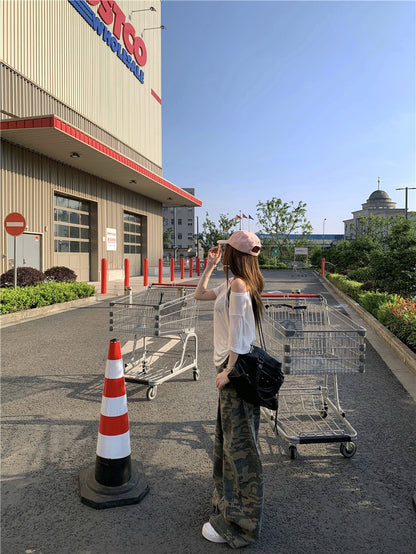 Jun. DITA美式甜酷百搭迷彩工裝褲