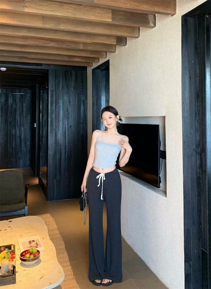 25Nov. 百搭休閒純色灰色背心 黑色針織外套