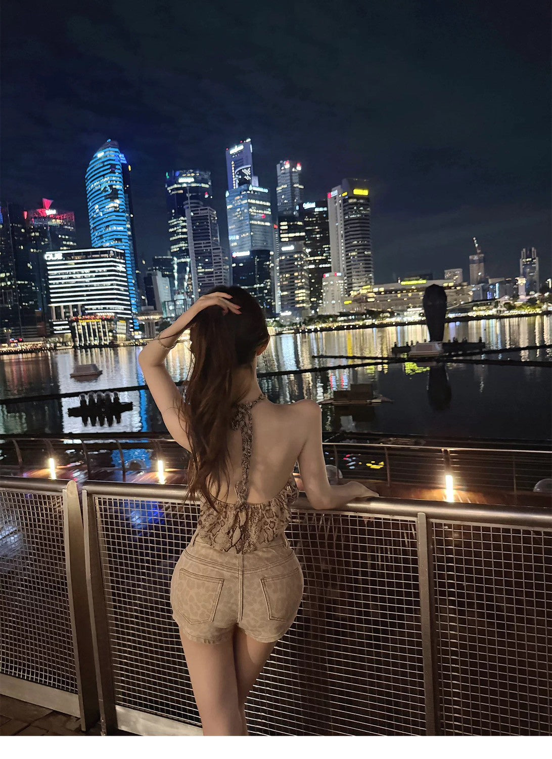 26Jul. 美式辣妹豹紋短款掛脖背心