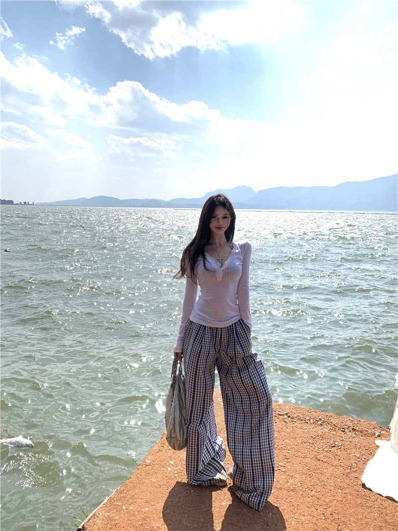 26Apr. 辣妹夏日 棉質透氣度假感格紋套裝