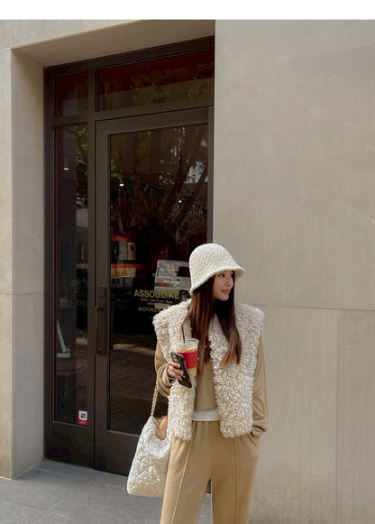 25Dec. 圈圈軟羊羔寬鬆馬甲外套